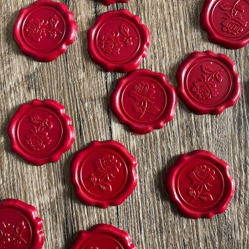10pcs Personalized Wax Seal Stickers Exquisite Self Adhesive Wedding Invitation Stickers DIY Round Envelope Seal Stickers