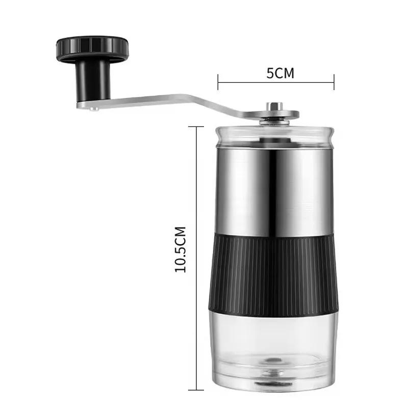 Râșniță de cafea manuală cu pietre ceramice, manivelă manuală, zdrobitor de uz casnic, ustensile pentru boabe de cafea, aparat de cafea manual portabil cu râșniță