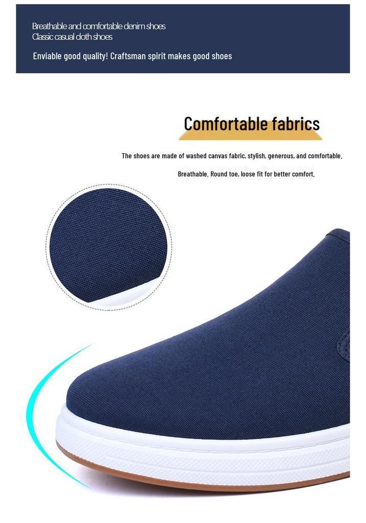 Men's Casual Slip-On Canvas Shoes - Breathable, Soft Sole, Cotton Shoes for Spring & Autumn