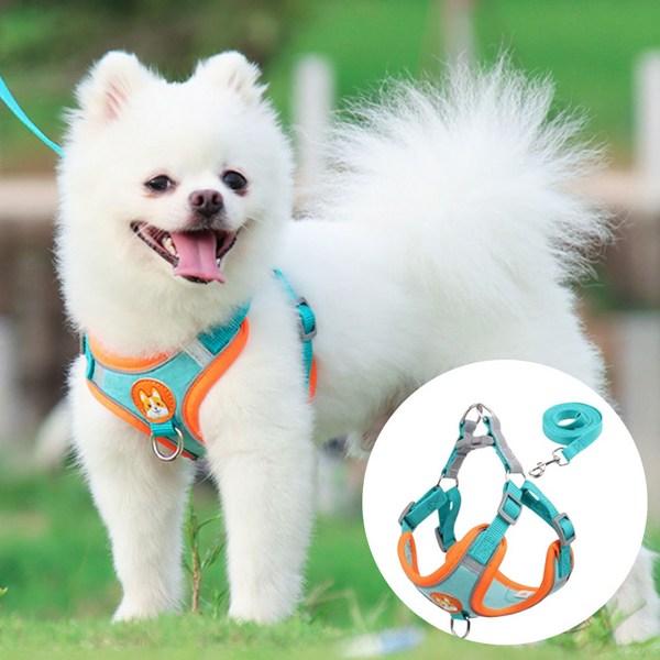 Daily Public Small and Medium-sized Dog Dog Harness with Leash, Purple