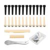Acoustic Guitar Bridge Pin Set with Saddles and Metal Puller Tool Suitable for Easy String Replacement and Maintenance