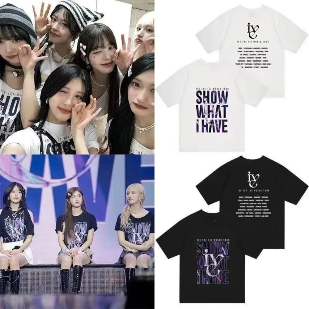 IVE Världsturnékonsert VISA VAD JAG HAR Omgivande Anyou Zhen Zhang Yuanying Samma Kortärmad Dam Herr T-shirt Kläder Sommar