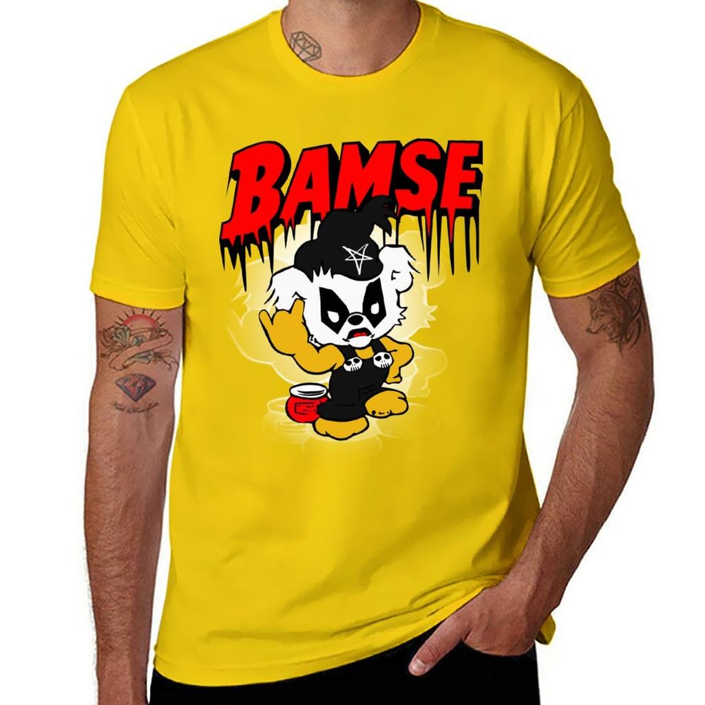 New Black Metal Bamse T-Shirt Sweat Shirt Black T Shirt Workout Shirts for Men