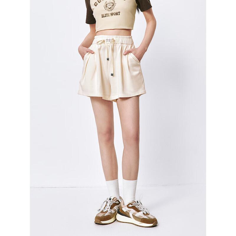 PEACEBIRD Women's High-Waist Loose Wide-Leg Casual Sport Shorts