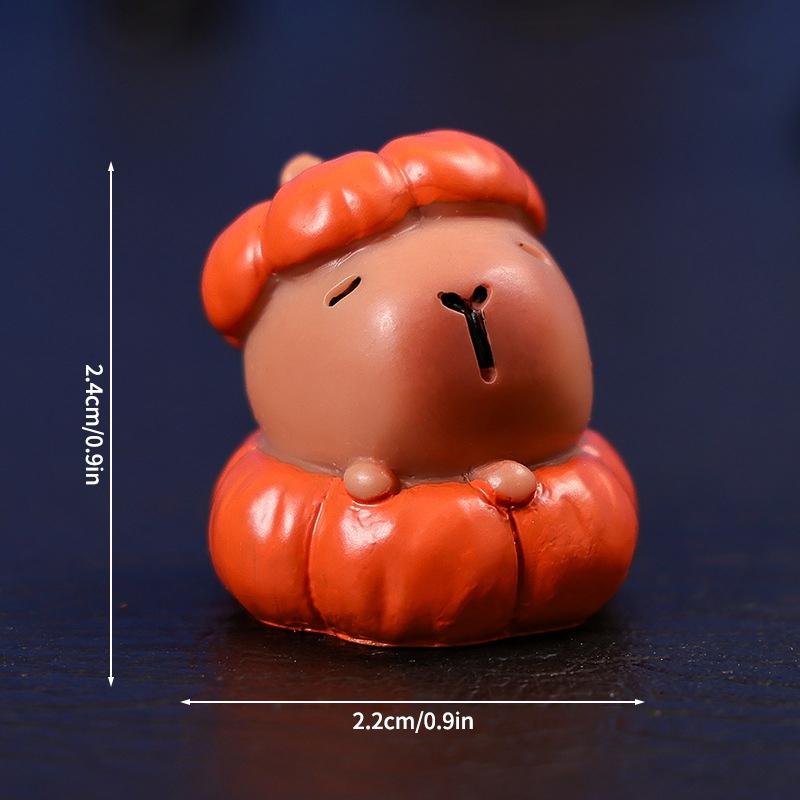 Halloween Miniatures Halloween Theme Capybara Ornaments Halloween Micro Landscape Mini Horror Desktop Figurine Decoration