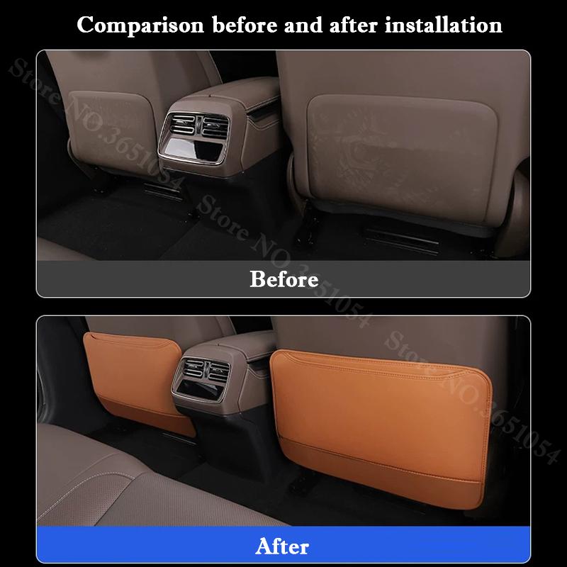 For BYD Han EV DM-i 2020-2026 Car Leather Seat Kick Mats Pad Rear Row Seat Protection Scratch Dirt Resistant Anti Kick Pad