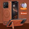 For Xiaomi Mi 15T Pro Case Luxury PU Leather Magnetic Wireless Charging Stand Protective Back Cover For Xiaomi Mi 15T 14T Pro