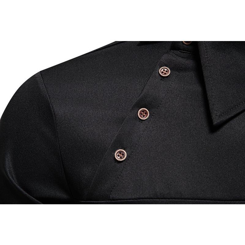 Men S Long Sleeve Solid Color Slim Fit Casual Shirt