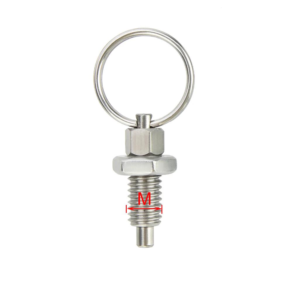 Screw Index Plungers M6 M12 M16 Indexing Plunger Pin Ring Type with Lock Galvanized Spring Index Pin