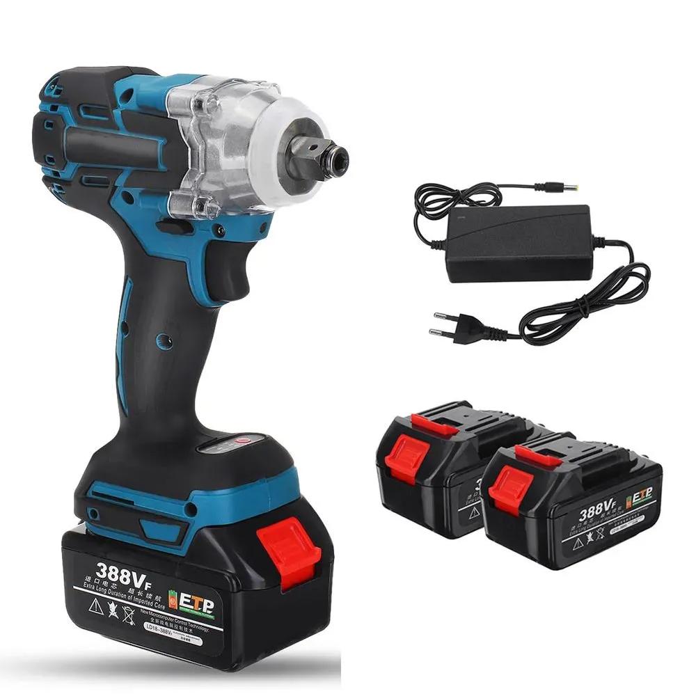 Professional Cordless Impact Wrench, Brushless, Cordless, 1/2 Inch, 18 V, Includes Two Batteries