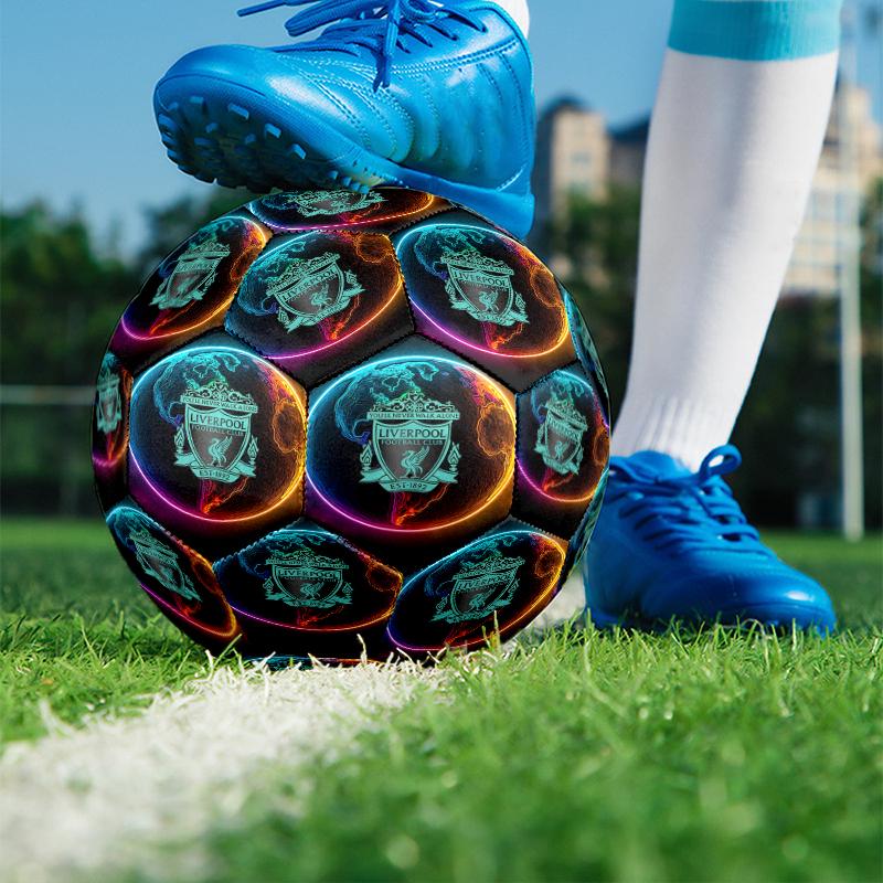 Liverpool F.C. Aufdruck Größe 5 Fußball, PU Verschleißfester Fußball für Spieltraining und tägliches Üben, Geburtstagsgeschenk für Fußballfans