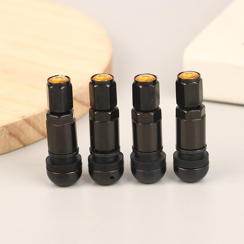 4Pcs Aluminum Alloy Car Tubeless Wheel Tyre Valve Durable Professional Car Tire Accessories Stem Round Bottom Hex Cap Car
