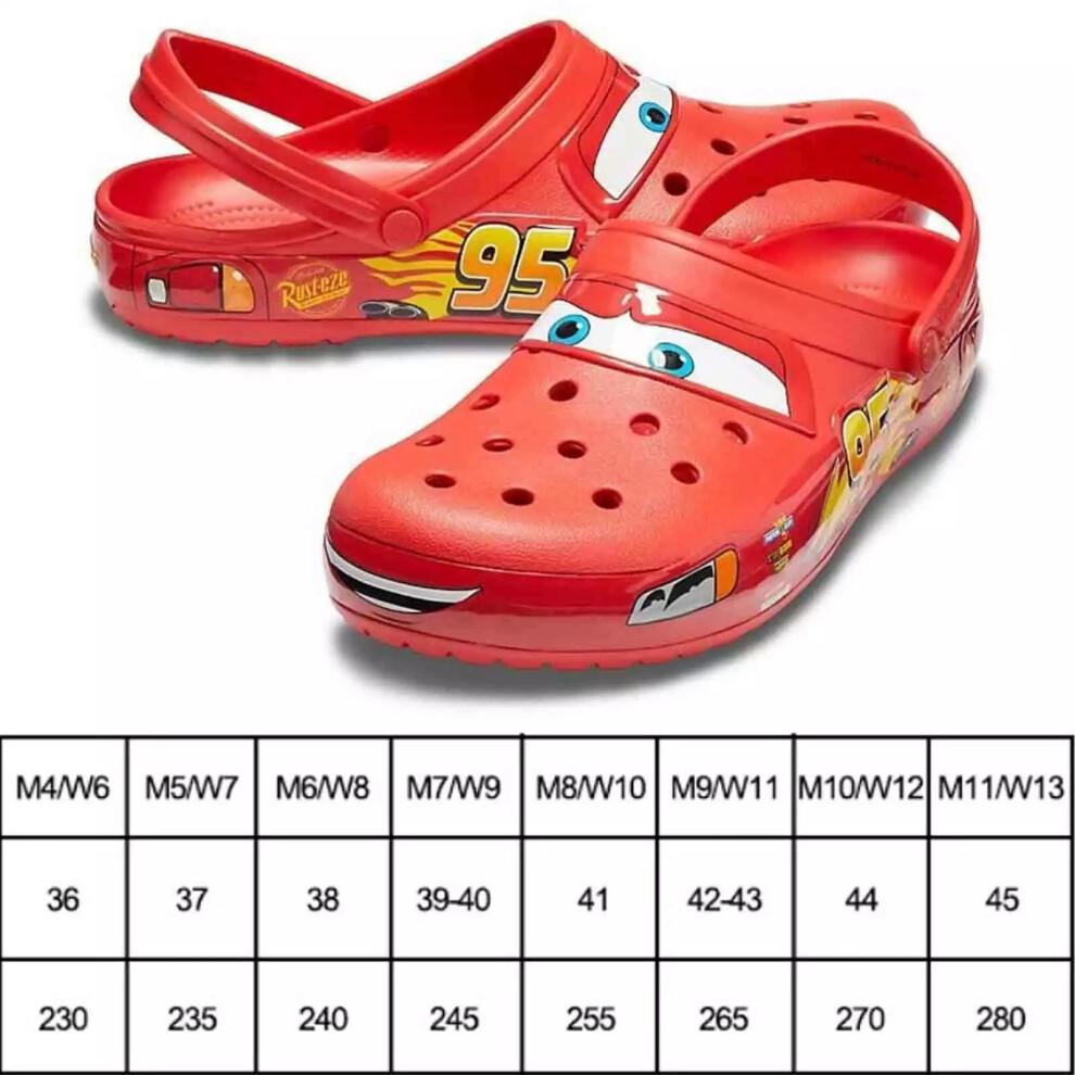 Teljesen Új Crocs Piros Papucs Mcqueen Clog Autók Méret Férfi Női Cipő Nyári Strand