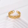 Stylish Stainless Steel Geometric Adjustable Ring with Metallic Finish
