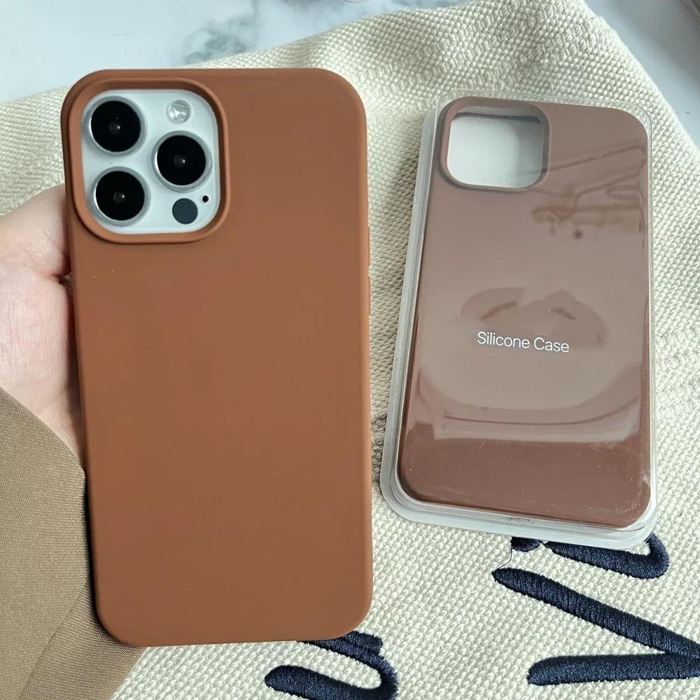 Többszínű Apple Eredeti 16 Pro Max Telefontok, Puha Szilikon Apple 16 15 14 13 12 készülékekhez Teljesen Körbefogó Ütésálló, Csúszásgátló Telefontok