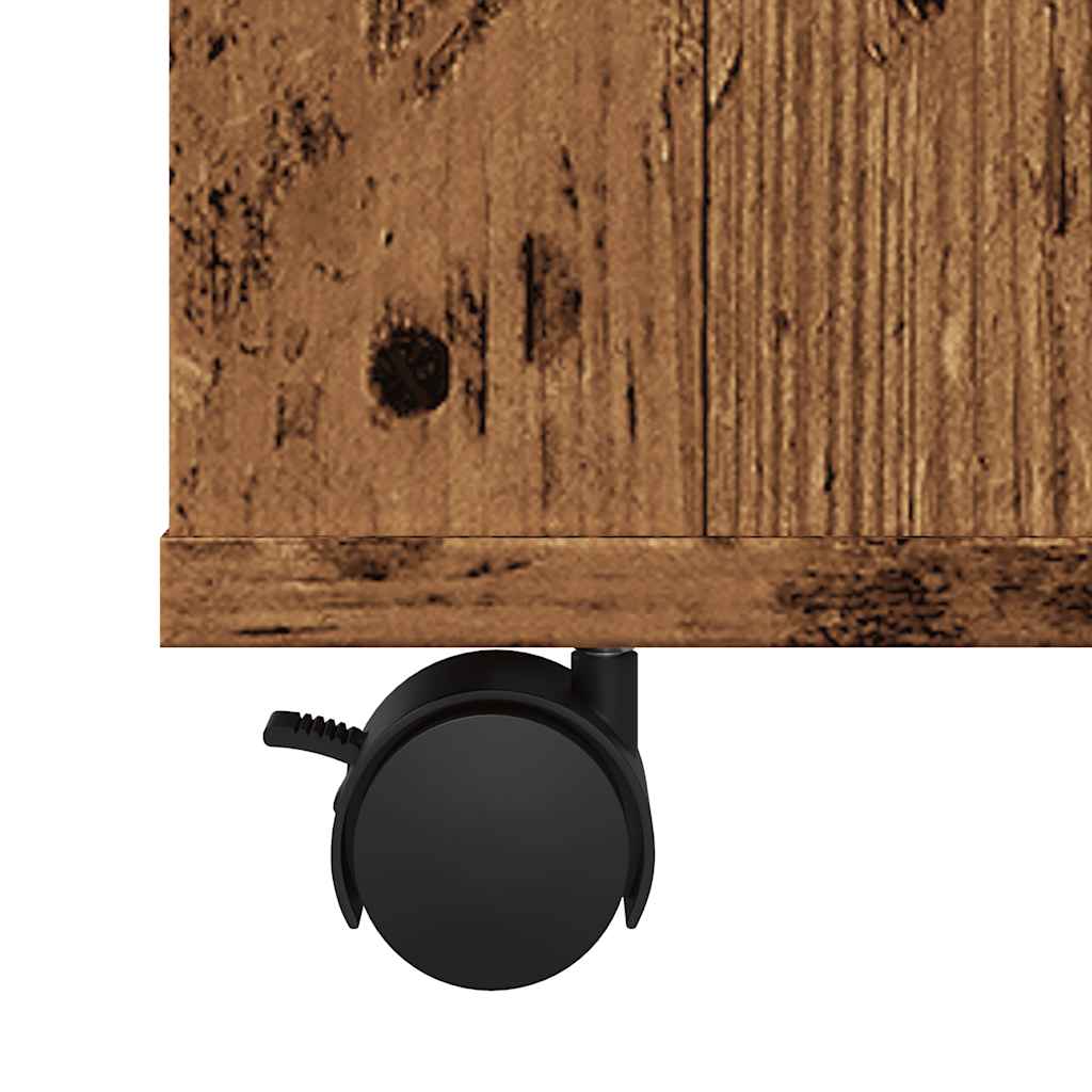 Rolling Cabinet Reclaimed Wood Look 60x35x75 cm Engineered Wood