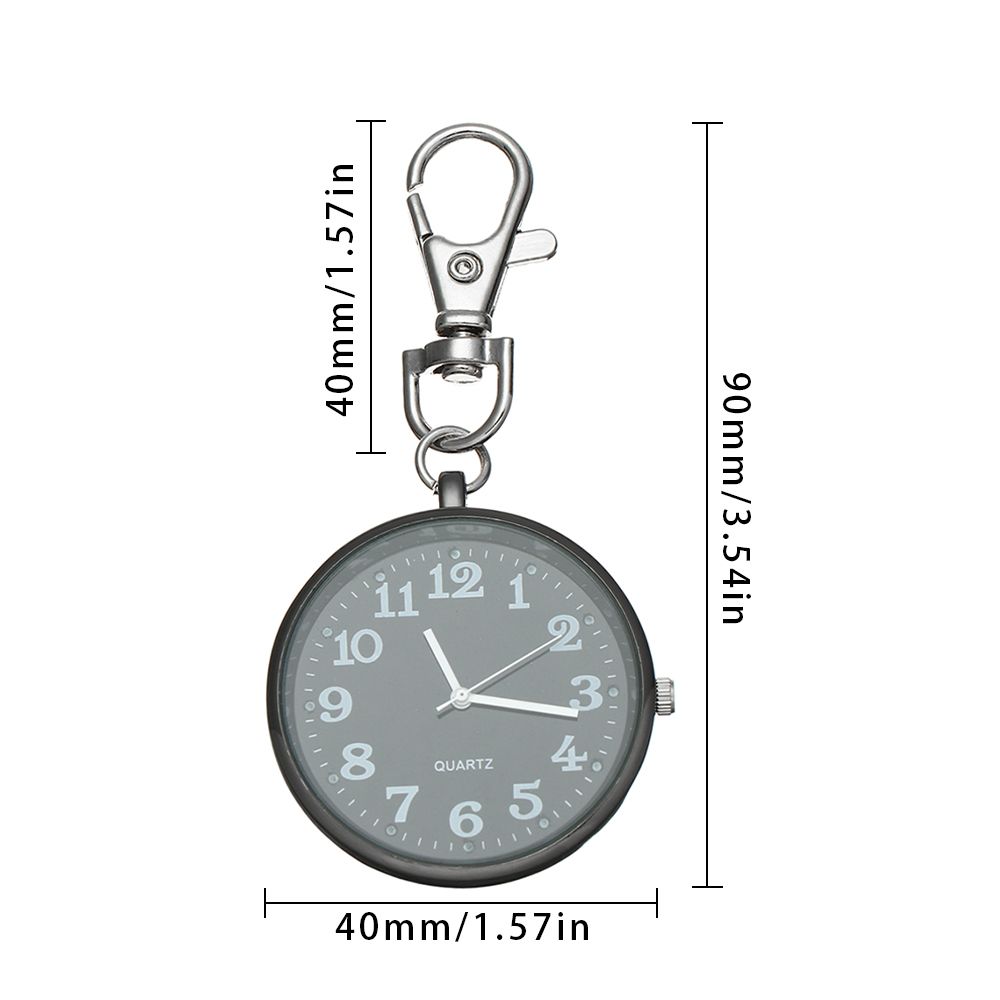 Gift Women Nurse Watches Unisex Key Buckle Minimalist Ultra Thin Open Face Quartz Pocket Watch