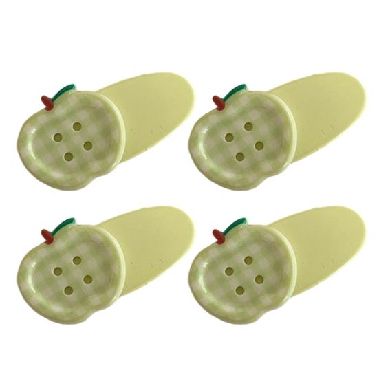 4 Pièces Pinces à Cheveux Fille Couleur Crème Macaron Motif à Carreaux Design Bouton Fruité Pinces à Cheveux Légères Prise Stable Respectueux du Cuir Chevelu Accessoires pour Cheveux