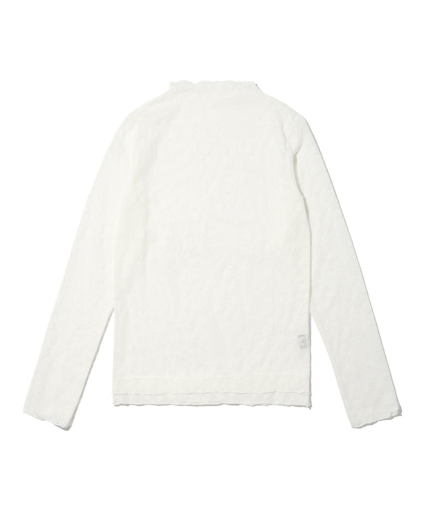 CARGOBROS FOR WOMAN Star See-Through Long Sleeve Layered Short Sleeve Tee Set (Ivory/Charcoal)