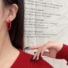 Ankola Red Circle Retro Earrings: Elegant, High-End Hong Kong Style Versatile Ear Accessories