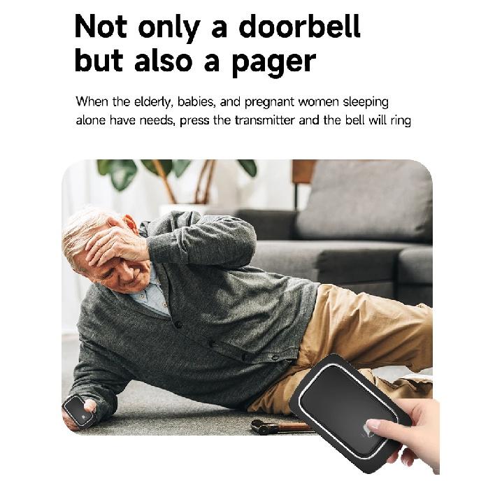 Wireless Doorbell No Battery Required Waterproof Self-Powered Door Bell Sets Home Outdoor Kinetic Ring Chime Doorbell