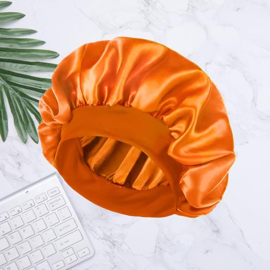 Trendy Brimless Breathable Sleeping Hat Smooth Satin Head Cover Hair Care