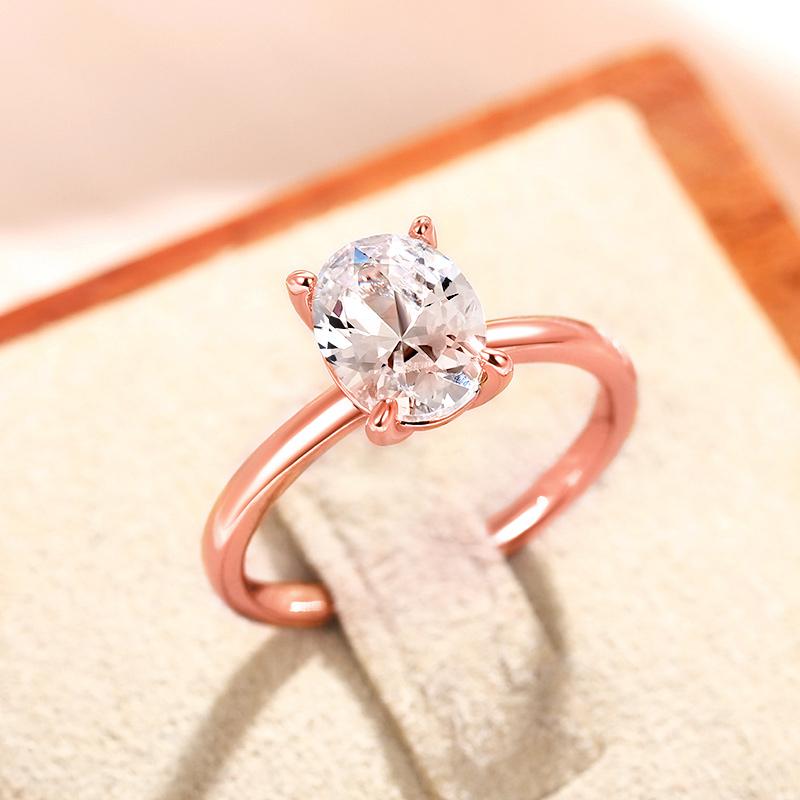Elegant Oval Cubic Zirconia Finger Ring for Women Simple and Classic Design Wedding Engagement Accessories Hot Jewelry