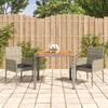 Vidaxl 3-Cz. Garden Furniture Set With Cushions, Grey Rattan Pe