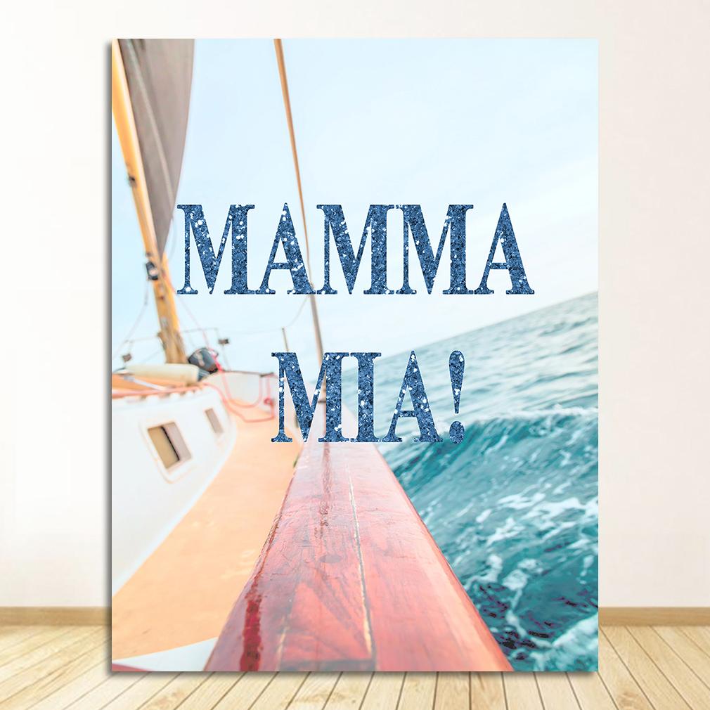Griechische Insel Reiseposter Minimalistische Wandkunst Leinwandgemälde Sommer Griechenland Drucke Mamma mia College Wohnheim Dekor Santorini