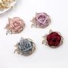 1Pc Rose Flower Casual Botanical Pins Women Pearl Mother's Day Gift Party Accessories Fabric Brooches
