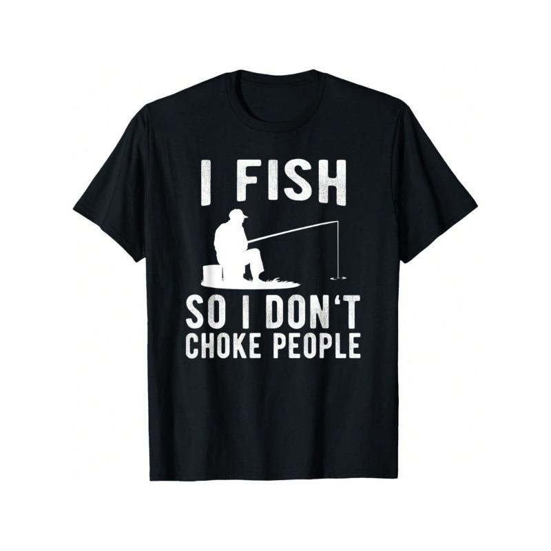 European sizes Funny Fishing Graphic T-Shirt for Men Design, Casual Short Sleeve Tee, Soft & Comfortable Outdoor Wear for Men