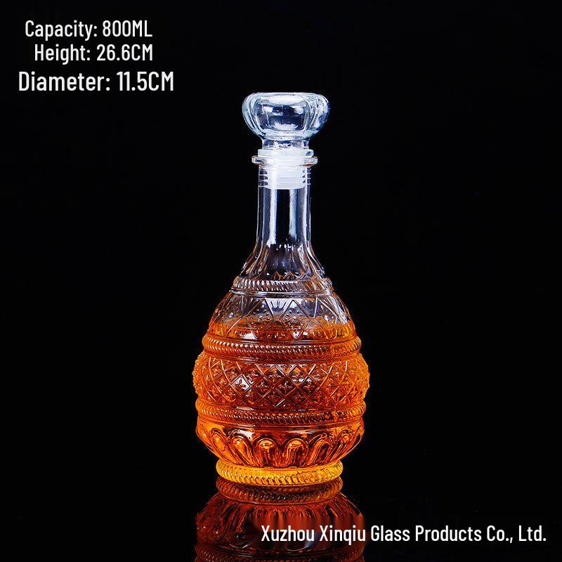 Crystal XO Spirits Decanter: Diamond Glass Red Wine Bottle
