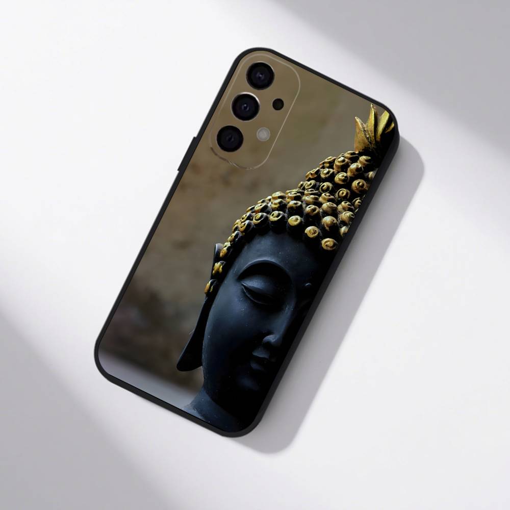 Coque de téléphone Bouddha Pour Samsung S25,S24,S21,S22,S23,S30,Ultra,S20,Plus,Fe,Lite,5G Housse Noire