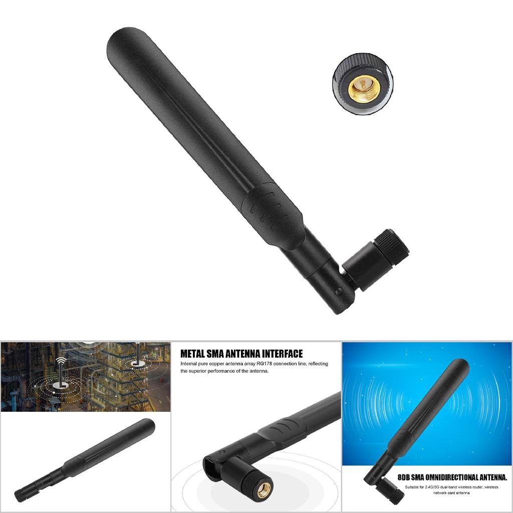 2.4G5G5.8G Dual Band Wireless WiFi Antenna For ASUS Router Omnidirectional Antenna(Black)