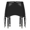 Damen Lackleder Strumpfhaltergürtel Sexy Strumpfhalter für Oberschenkelhohe Strümpfe