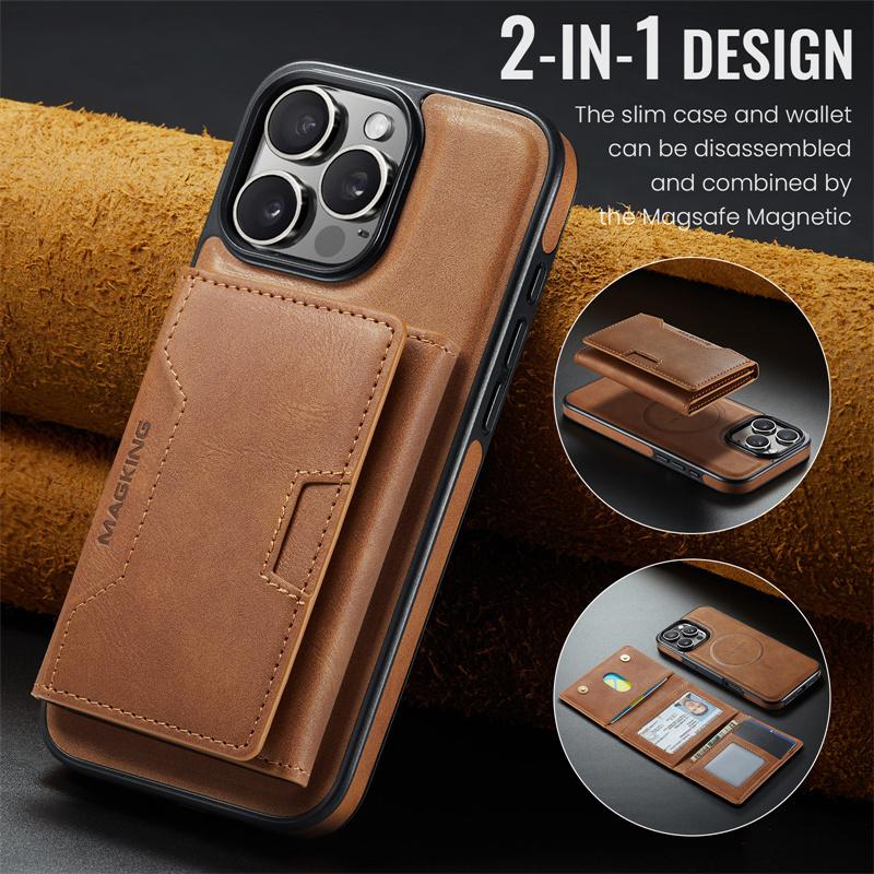 Retro Flip Leather Phone Case For iPhone 16 Pro Max 17 Air 15 Plus 14 13 12 Wallet Cards Magnetic Wireless Charging Back Cover