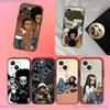 Coque de téléphone dessin animé The B-Boondocks pour iPhone 16,15,14,13,12,11,Pro,XS,Max,XR,Plus,E,SE4,Mini Housse souple noire