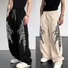 European and American Men's Casual Sports Straight Leg Pants Street Trend Drawstring Waistband Jogging Pants