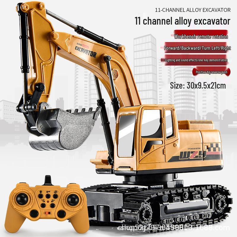 New Remote Control Alloy Excavator Toy for Kids Ages 3-8 - Engineering Vehicle Simulation