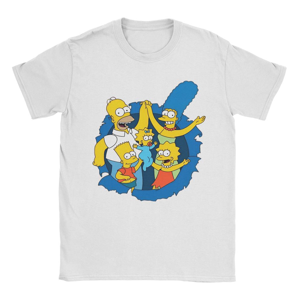 Hip Hop Funny The SSimpsons Tshirts Unisex Cotton Short Sleeve Cartoon Homer Round Neck Summer Tops