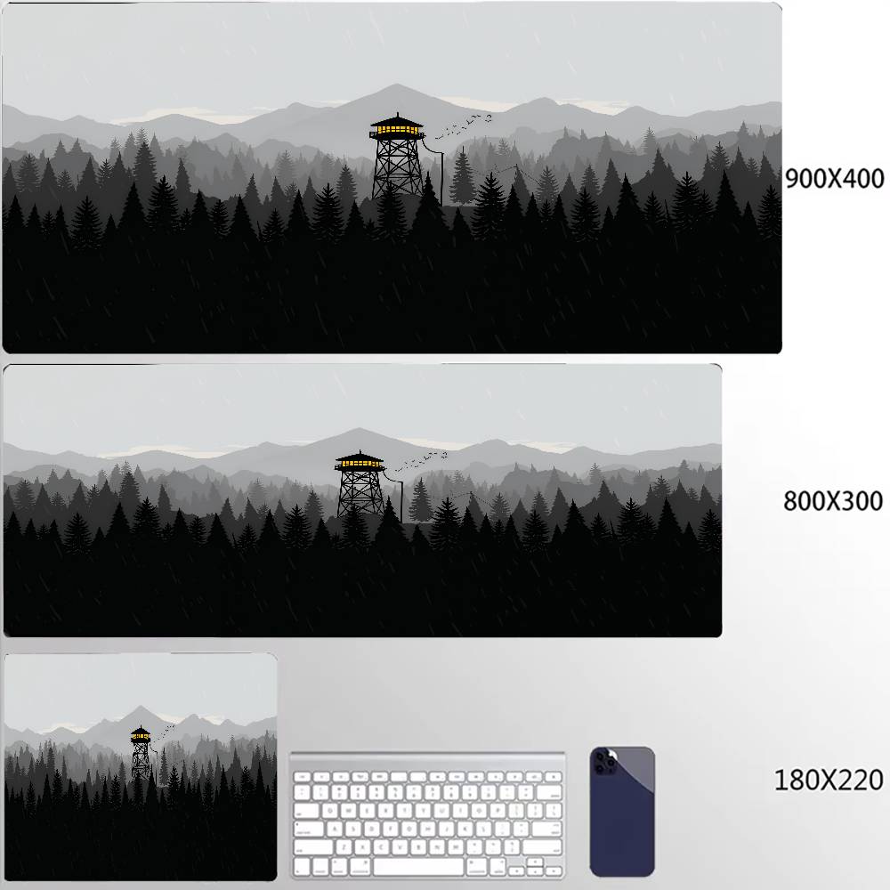 Firewatch Mouse Pad XXL Rubber Deep Forest Large Mousepad Gamer Non-Slip Art Desk Mat Computer Laptop Pads 90x40cm Keyboard Mats
