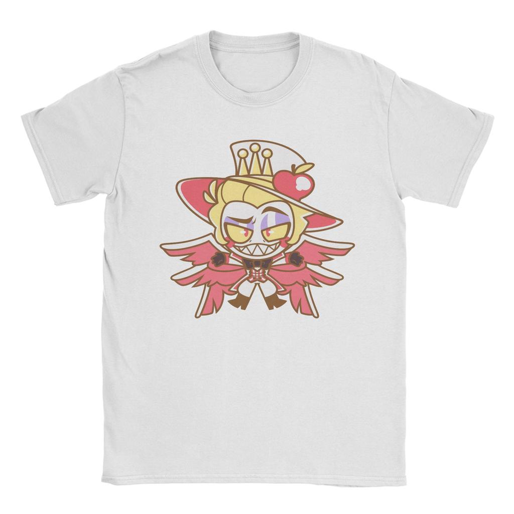 Funny Cute Hazbins Hotels Lucifer T-Shirts for Men Crew Neck Pure Cotton T Shirt Short Sleeve Tees Gift Idea Clothing
