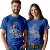 Frohe Ostern Florales Hasenmädchen Paar T-Shirts Sein & Ihr Niedliche Passende Oberteile Geschenk