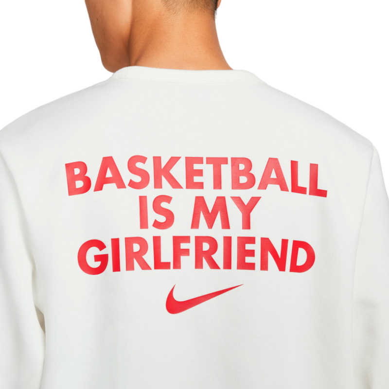 Nike Sweatshirts Men's White Crew Neck Moderate Regular