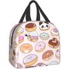 Kawaii Donuts Geïsoleerde Lunchtas Herbruikbare Lunchbox voor Meisjes Koeltas Lunch Draagtas met Voorvak voor School Picknick Kantoor