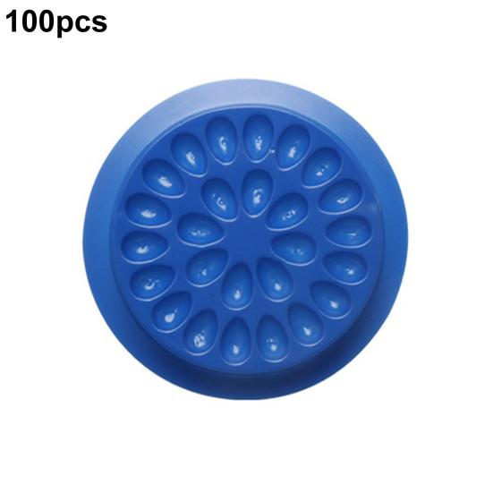 Yousheng 100Pcs Eyelash Glue Holder Abundant Quantity Rich Colors Multiple Grooves Disposable PVC Eyelash Extension Glue Holder Pallet Pad Makeup Tool