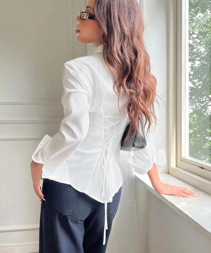 Trendy Chic Slim Fit Waist-Cinching Irregular Shirt