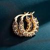Top-Qualität, 14 Karat vergoldet, 925er-Sterlingsilber, Post-Zirkonia-Creolen für Frauen, elegantes Geschenk, Modeschmuck