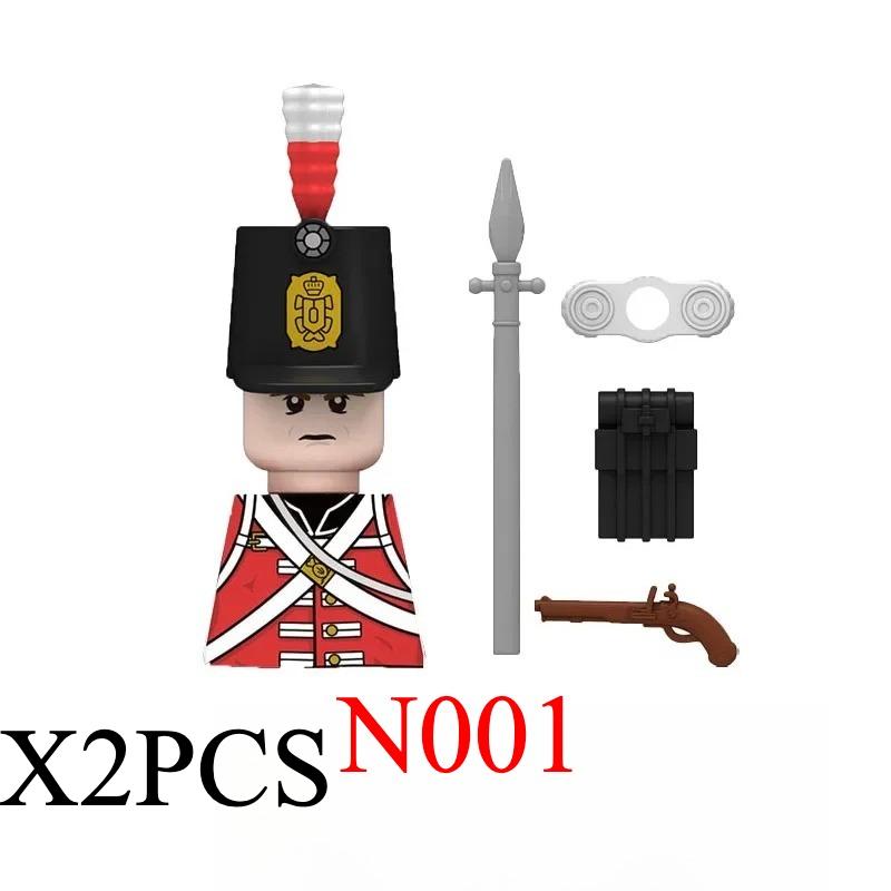 Middeleeuwse Napoleontische Oorlog Soldaat Figuren Militair MOC Bouwsteen Ridders Britse Franse Fuselier Geweren Wapen Kinder Speelgoed B08