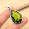 Peridot Gemstone Pendant 925 Sterling Silver Handmade Lab-Created Jewelry For Anniversary Gift
